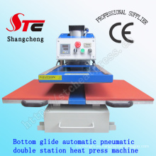 Máquina de transferencia de calor de la camiseta del deslizamiento inferior 50 * 60cm máquina de la prensa del calor de la estación doble automática Máquina de impresión automática de la camiseta Stc-Qd07